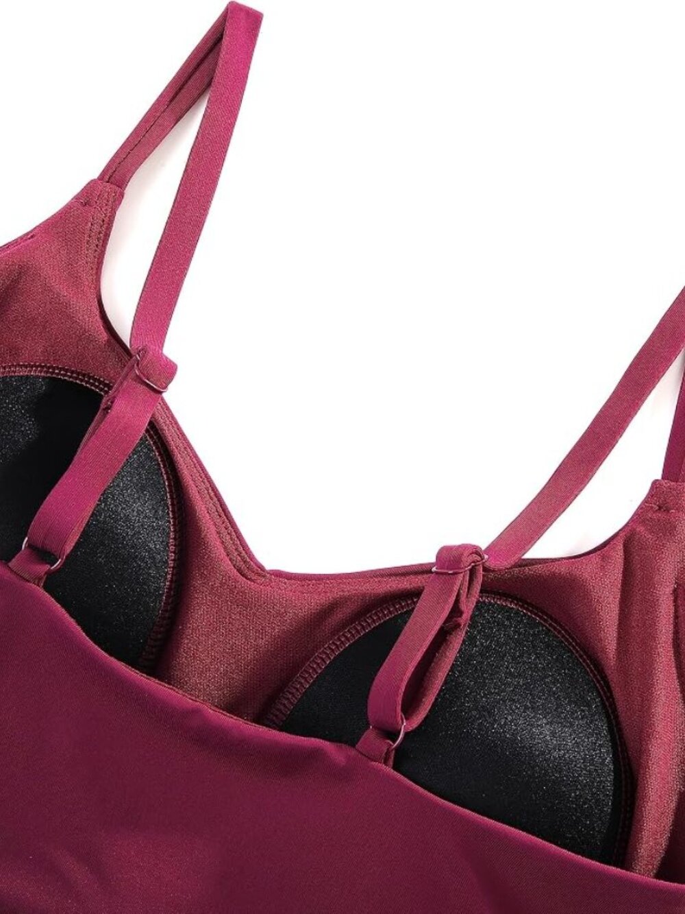 CRZ YOGA V Shaped Longline Swimsuit Top Fuchsia Medium 8/10 NWT - Picture 4 of 6